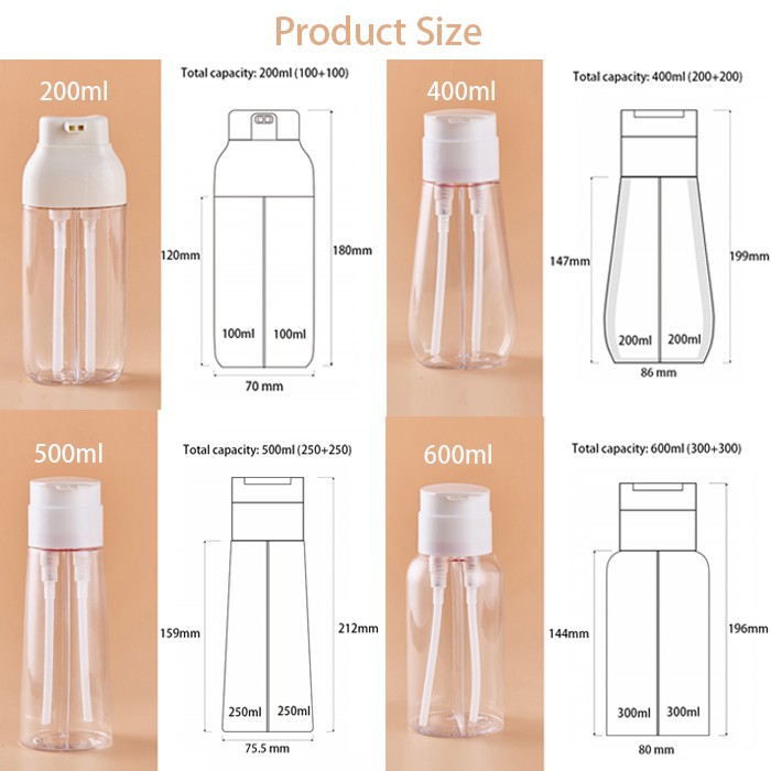 dual chamber plastic bottle